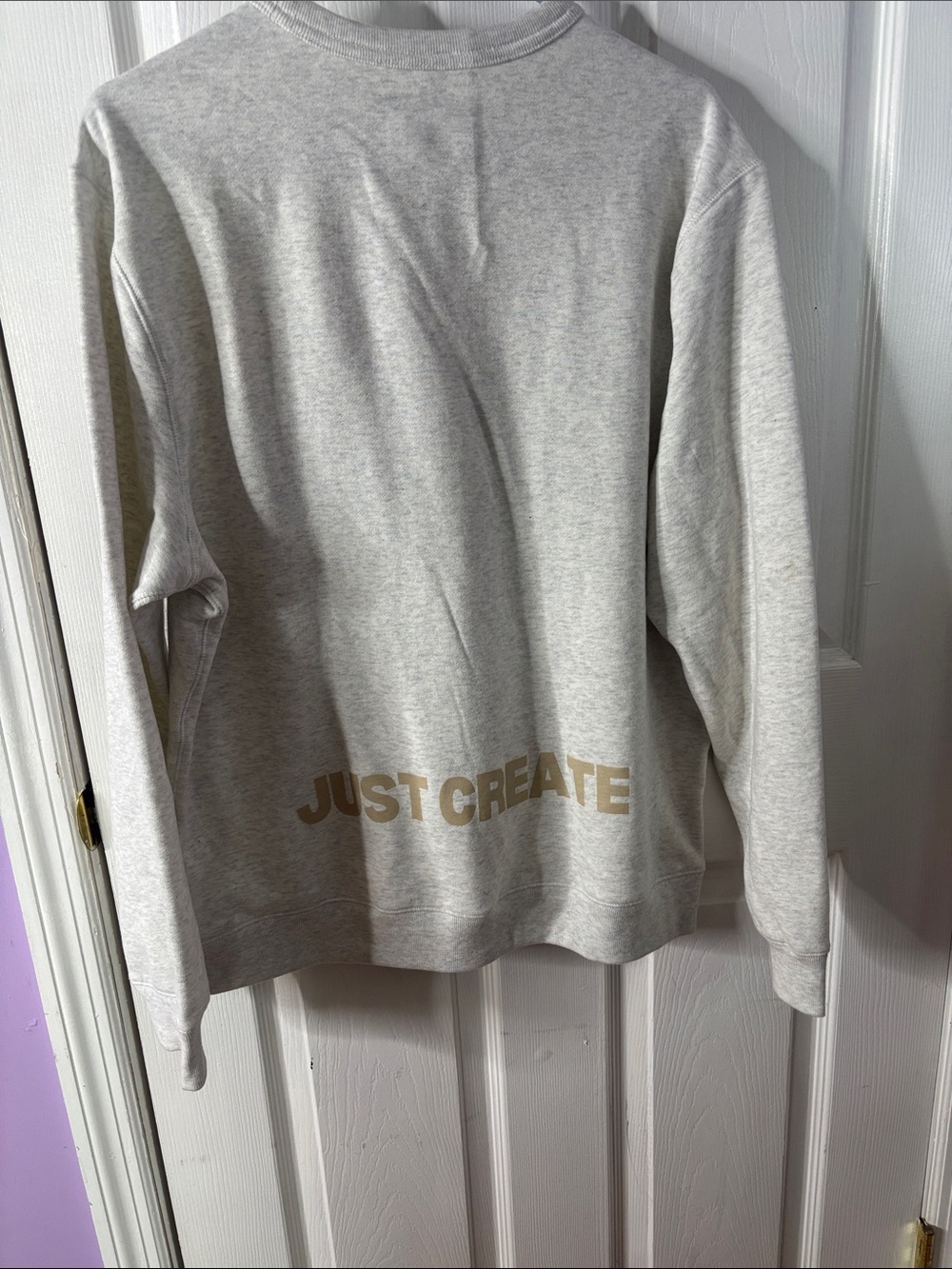 NWOT Light Gray Graphic Pocket Sweatshirt with Anime Patch - Picture 4 of 4